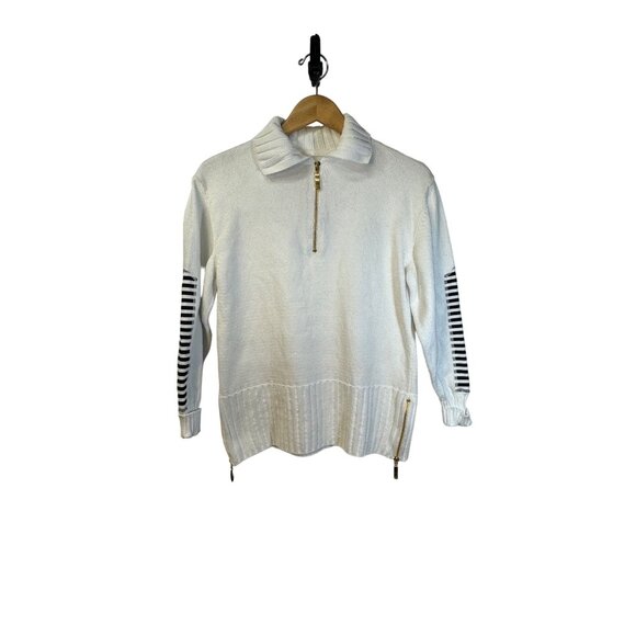 Vintage Escada sweater designer heavyweight nautical vibes gold zipper details c - Picture 1 of 13